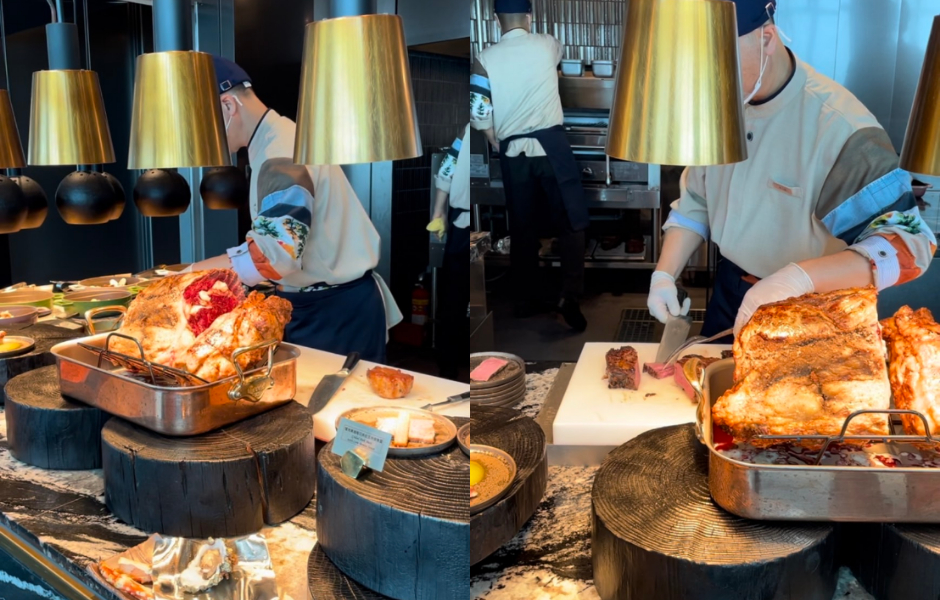 饗 A JoyFotoJet (17)「然然」以豪華鐵板燒為伸展舞台，提供最高等級牛排、龍蝦、鮑魚，細緻展演食材的原汁原味。現切教父級排餐與歐陸料理