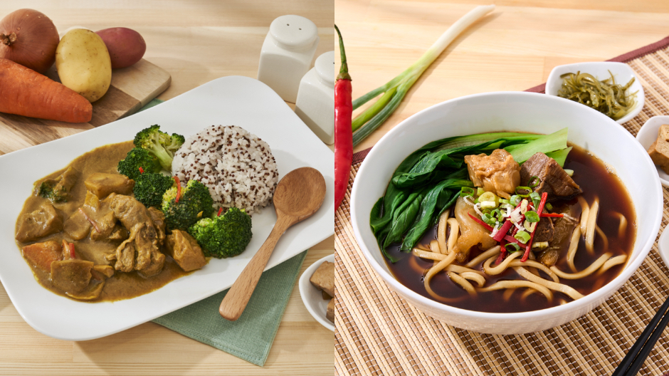 圖15. 誠品社區店的「時光牛肉麵」精選特級牛腱以三道烹飪工藝鎖住肉汁精粹，完美呈現肉質軟嫩的最佳口感！_圖16. 「黃金咖哩藜麥米飯」不僅能幫助消化還能增加飽足感！成為誠品社區店熱銷健康餐點！