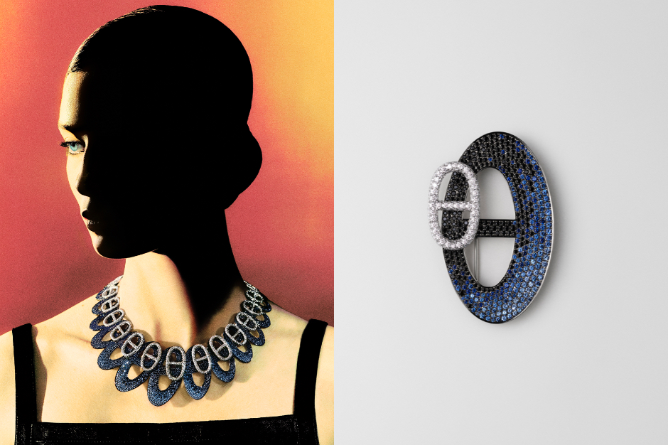 CHAINES D_OMBRE 系列胸針_白K金鋪鑲鑽石 - 漸變暗影部分爲黑色尖晶石和藍寶石_NT$ 3,176,000 ©Maud Rémy-Lonvis