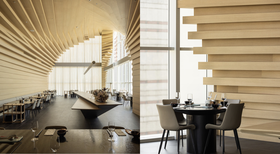隈研吾在台灣首件餐廳設計「明粵」——以海蝕洞為靈感，築起大隱於市的木造洞穴
