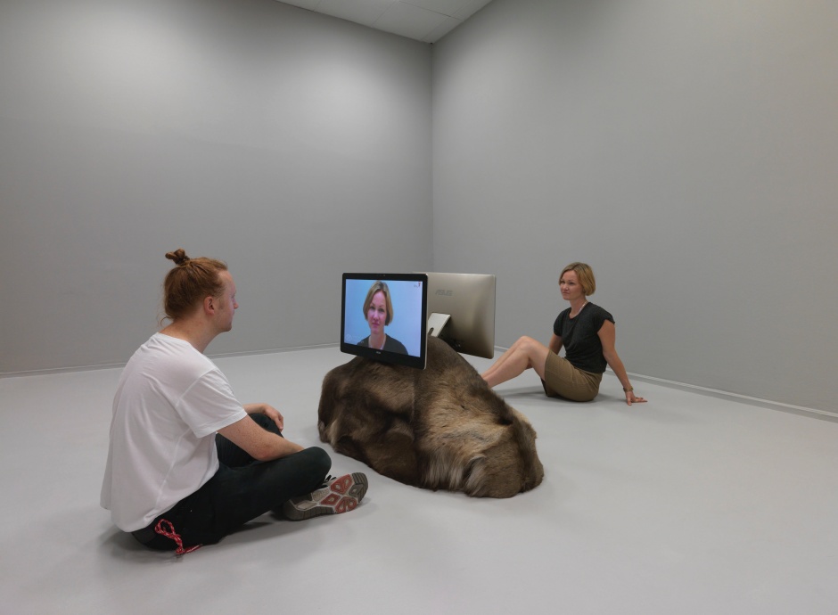 Natascha Süder Happelmann裝置〈onco-mickey-catch〉（2016）。（圖片提供：Deutscher Pavillon，攝影：Jens Ziehe）