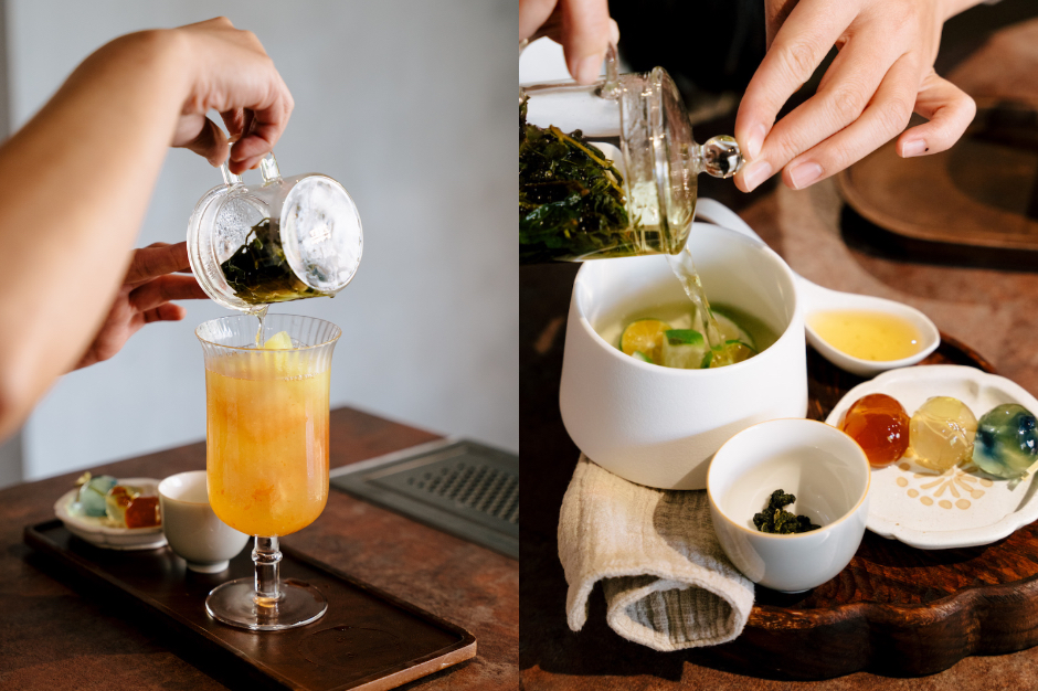 留白計畫與salu攜手策劃「追光」體驗展，food by blank 推出期間限定追光套餐「冬收」亦提供熱飲金柑和茶，金萱烏龍作為基底，搭配盛產於冬季的台灣金柑，淡淡的酸香在茶湯裡散開，抿一口後如冬天的雲層邊鑲嵌微光，有著恬靜的回甘