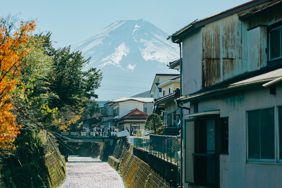 吉田市西裏的富士山景