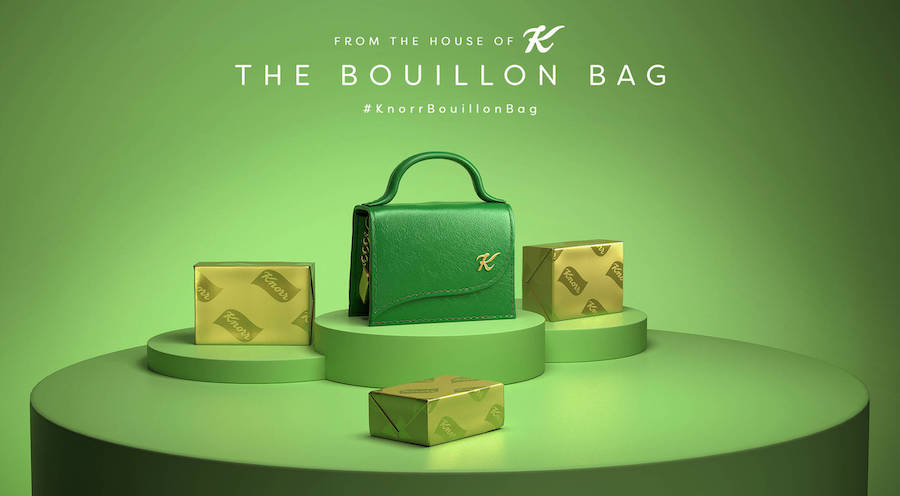 終極小廢包到底裝得下什麼?康寶推出「高湯塊專用包」調侃時尚潮流