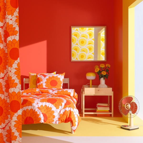 KRANSMALVA被套附一個枕頭套,橘色,150x200/50x80公分,1,399元(圖片提供:IKEA) KRANSMALVA被套附一個枕頭套,橘色,150x200/50x80公分,1,399元(圖片提供:IKEA)