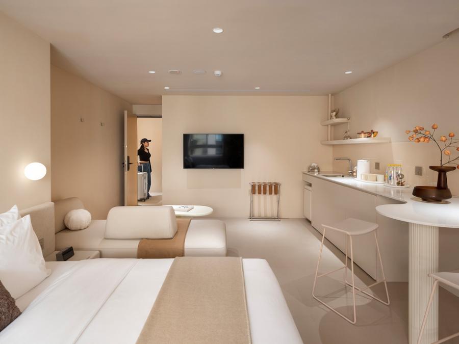 台北「樂爾公寓」設計旅店！捷運大橋頭站的裸色系療癒之所