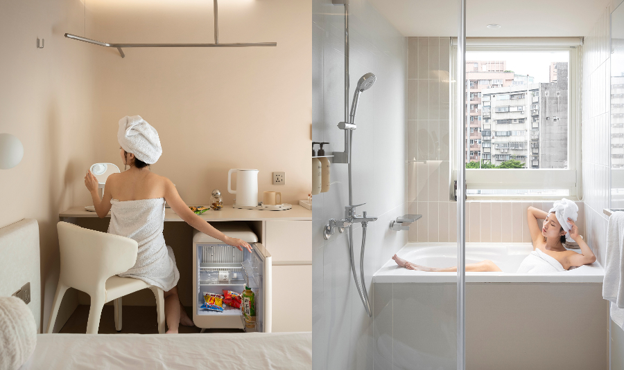 台北「樂爾公寓」設計旅店！捷運大橋頭站的裸色系療癒之所