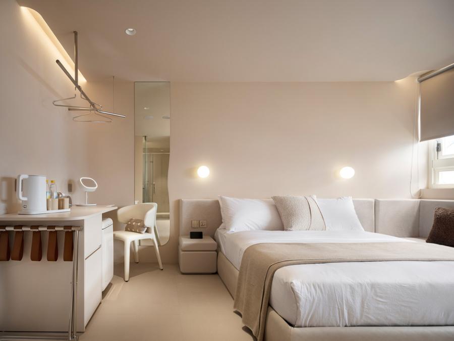 台北「樂爾公寓」設計旅店！捷運大橋頭站的裸色系療癒之所