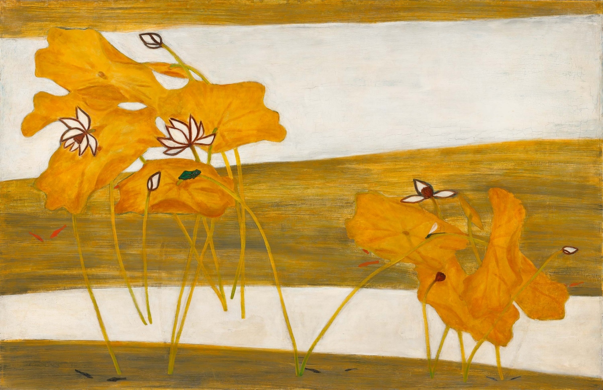 荷花(典藏編號 26897)|油彩、纖維板|122 × 190 cm|常玉|1895-1966|國立歷史博物館典藏(圖片提供 :國立歷史博物館) 荷花(典藏編號 26897)|油彩、纖維板|122 × 190 cm|常玉|1895-1966|國立歷史博物館典藏(圖片提供 :國立歷史博物館)