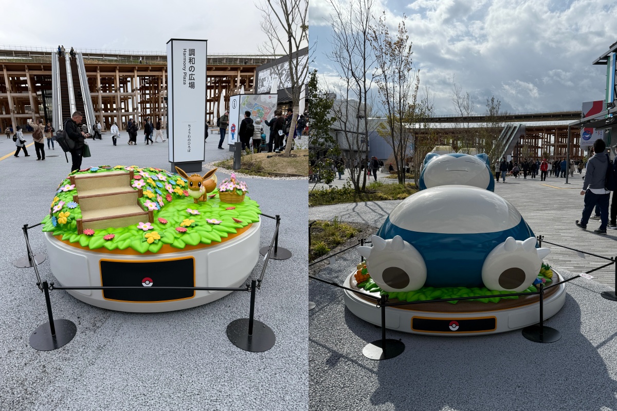 大阪世博會場設置多個立體的寶可夢打卡點。（攝影：Adela Cheng）