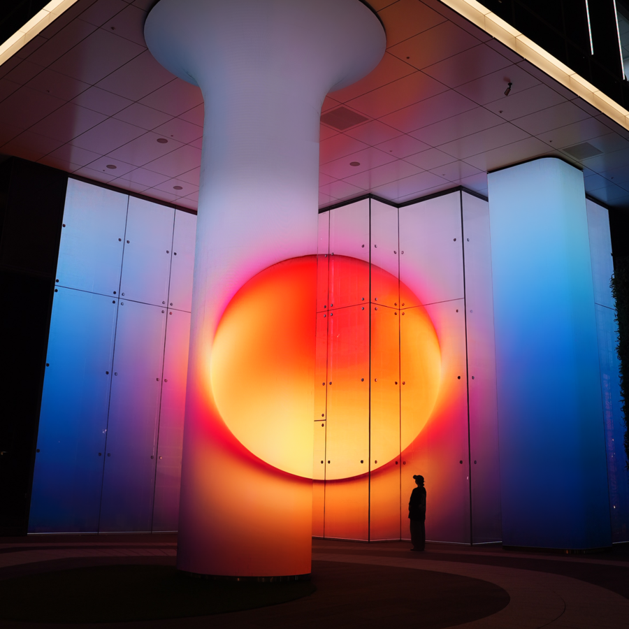 DAMONXART光影藝術《陽顏》點亮台北東區！以永晝為發想的「數位太陽」