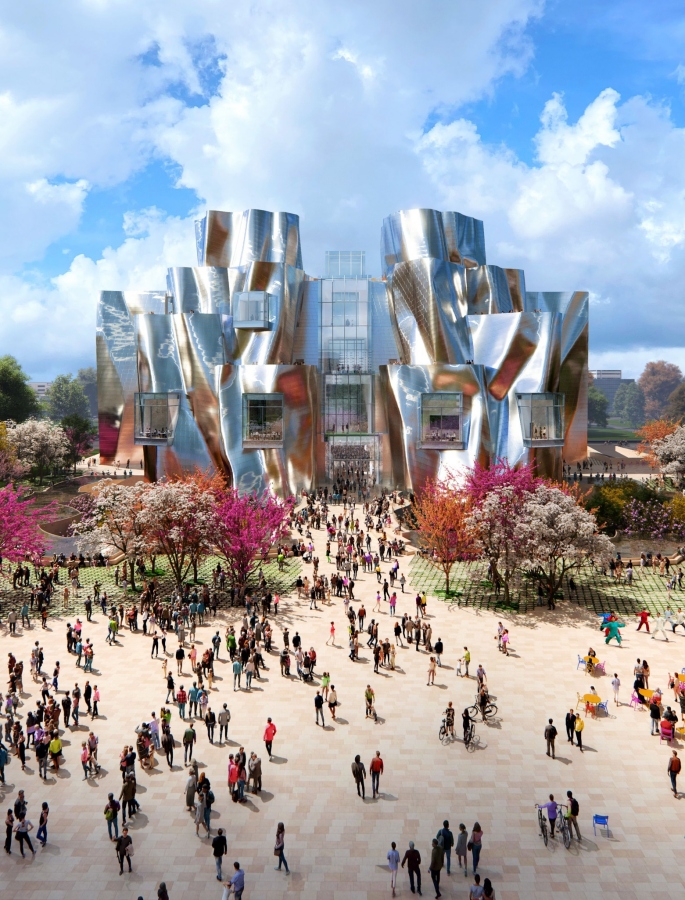 位於台中的中國醫藥大學美術館由建築大師Frank Gehry設計。(圖片來源:中國醫藥大學附設醫院臉書) 位於台中的中國醫藥大學美術館由建築大師Frank Gehry設計。(圖片來源:中國醫藥大學附設醫院臉書)
