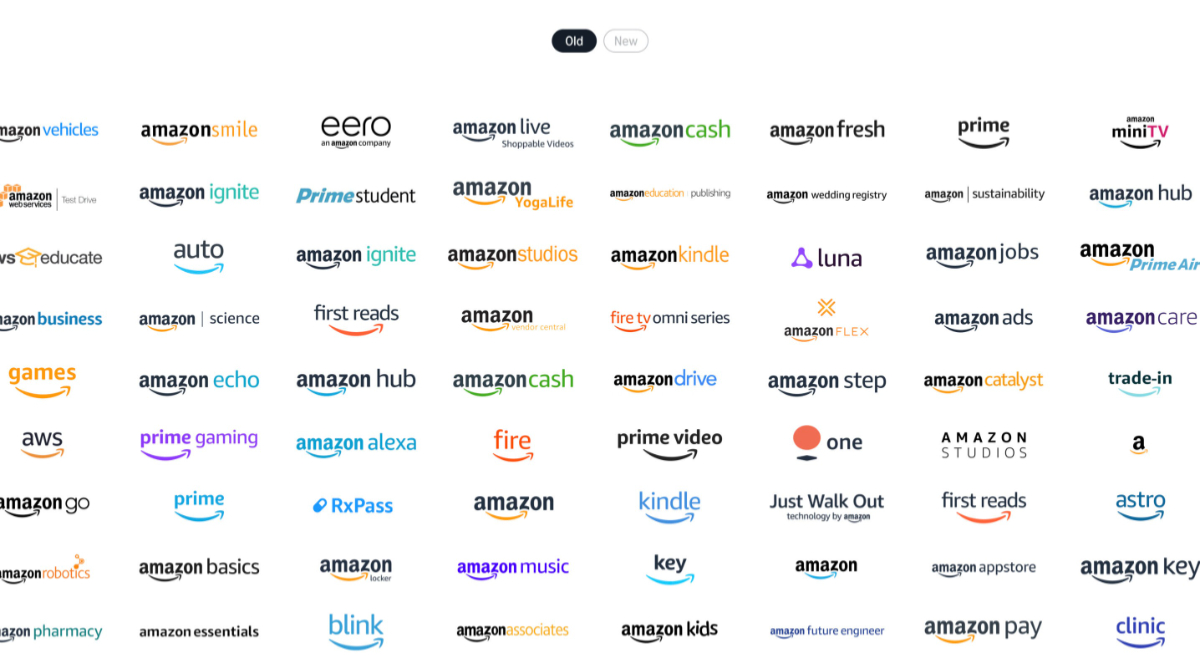 Amazon微笑Logo煥新,迎接大規模品牌重塑!用字體整合全球50+子品牌視覺形象 Amazon微笑Logo煥新,迎接大規模品牌重塑!用字體整合全球50+子品牌視覺形象