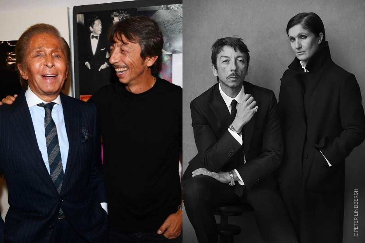 左為PP與品牌創辦人Valentino Garavani,右為2008至2016年間共同執掌Valentino的搭檔Maria Grazia Chiuri。(圖片來源:Instagram @pppiccioli, Valentino官方網站) 左為PP與品牌創辦人Valentino Garavani,右為2008至2016年間共同執掌Valentino的搭檔Maria Grazia Chiuri。(圖片來源:Instagram @pppiccioli, Valentino官方網站)