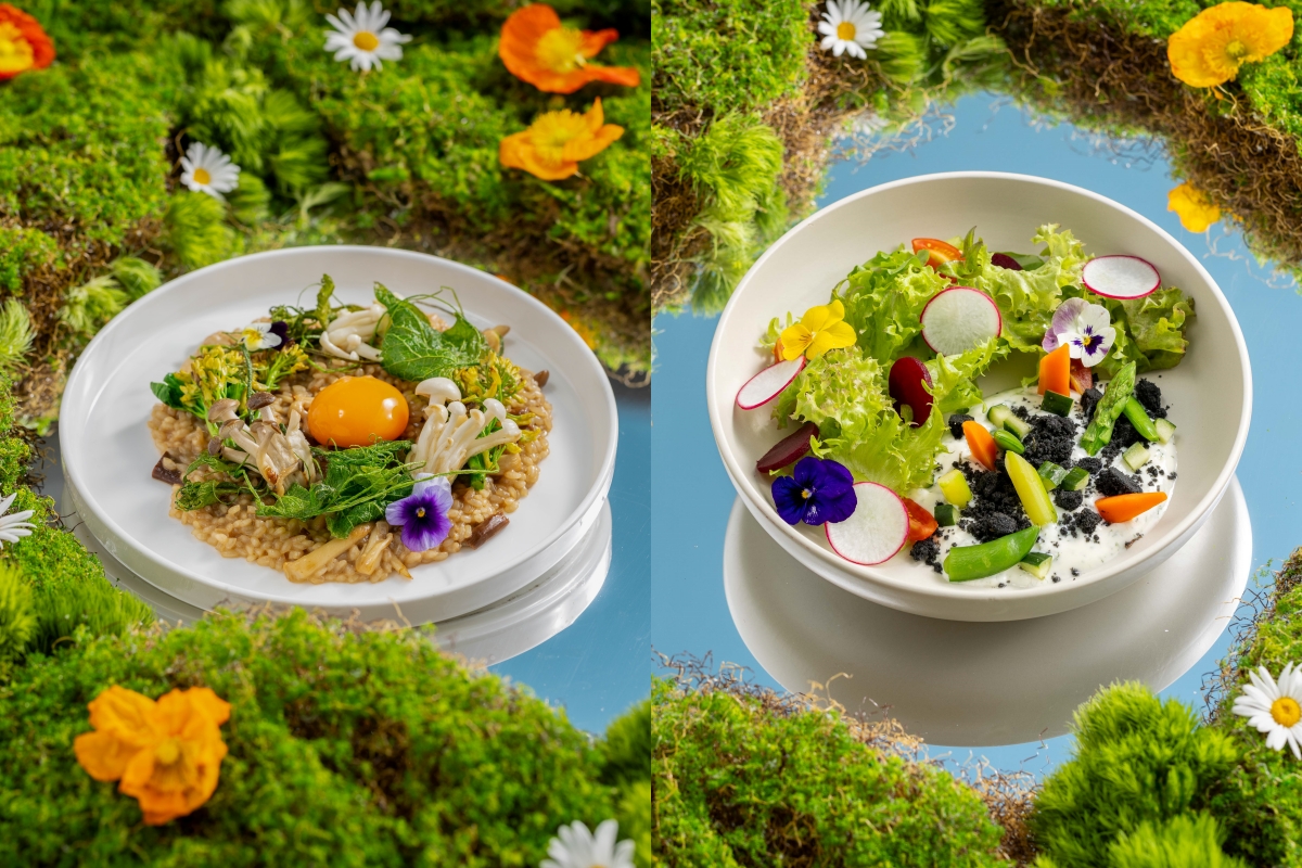 牛肝菌野菇燉飯&土壤優格沙拉。(圖片提供:LOOPLAND) 牛肝菌野菇燉飯&土壤優格沙拉。(圖片提供:LOOPLAND)