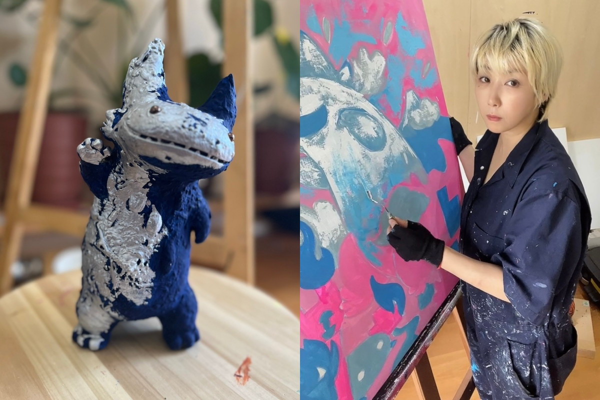 東京藝術家Shoko Nakazawa及其作品。(圖片提供:THEiCON) 東京藝術家Shoko Nakazawa及其作品。(圖片提供:THEiCON)