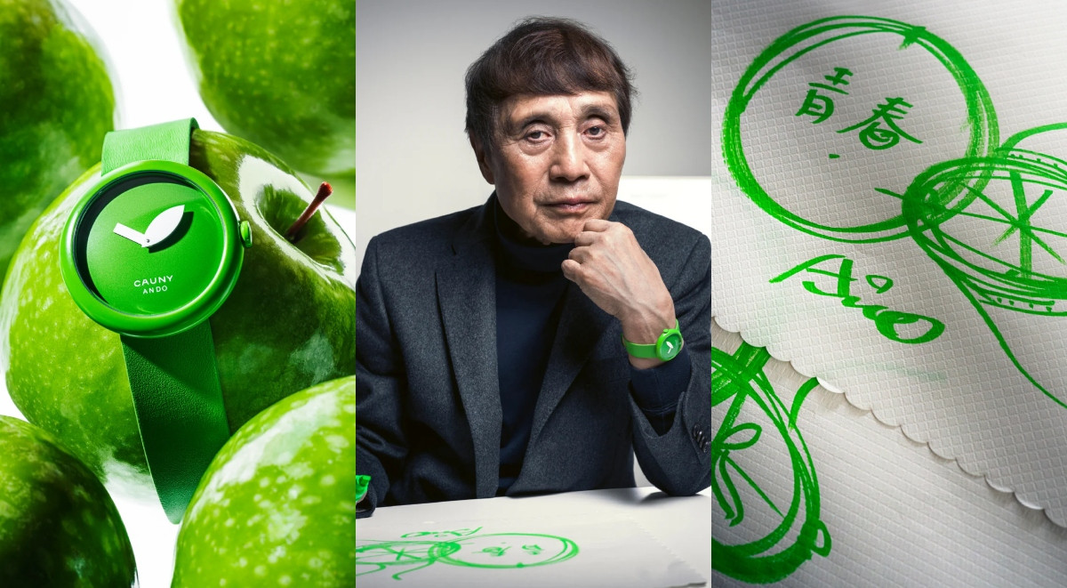 把安藤忠雄的「青蘋果」戴在腕間!Cauny建築師系列推出蘋果綠、混凝土灰聯名錶,葉片造型指針呼應青春意象 把安藤忠雄的「青蘋果」戴在腕間!Cauny建築師系列推出蘋果綠、混凝土灰聯名錶,葉片造型指針呼應青春意象
