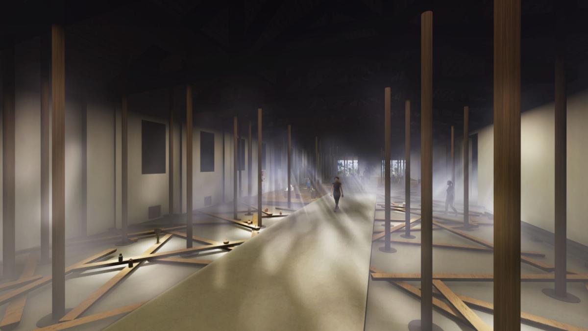 「穿霧之境」展現當代以水體本身為主體的生態思維,聚焦順應水體文化進行生態循環與教育串接工作。(圖片提供:文化部) 「穿霧之境」展現當代以水體本身為主體的生態思維,聚焦順應水體文化進行生態循環與教育串接工作。(圖片提供:文化部)