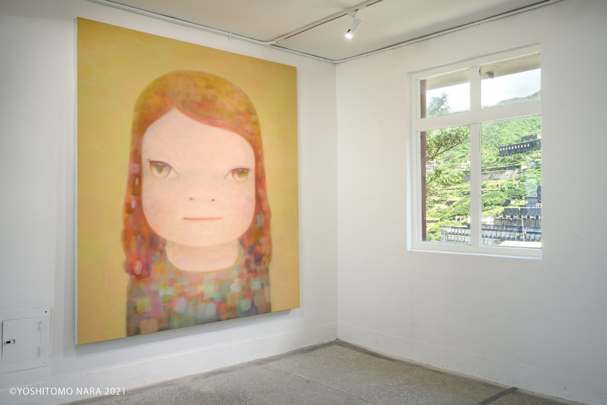 奈良美智為台灣所畫的作品〈朦朧潮濕的一天〉。(圖片提供:主辦單位–文化總會、台灣電力公司) 奈良美智為台灣所畫的作品〈朦朧潮濕的一天〉。(圖片提供:主辦單位–文化總會、台灣電力公司)