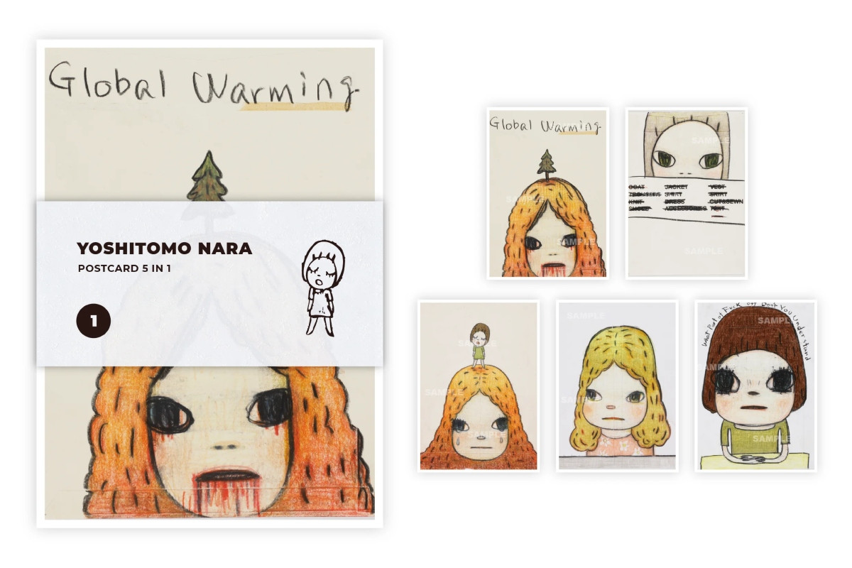 奈良美智 2025 POSTCARD 5 IN 1 vol.1。(圖片來源:奈良美智官方線上商店) 奈良美智 2025 POSTCARD 5 IN 1 vol.1。(圖片來源:奈良美智官方線上商店)