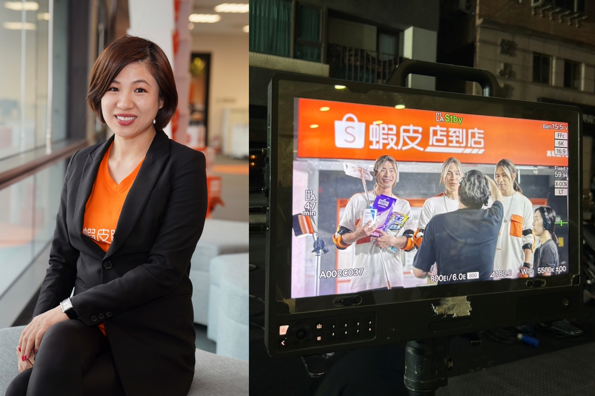 蝦皮購物企業品牌形象資深部長廖君凰(左);蝦皮《西街少年》廣告側拍花絮(右)。(圖片提供:蝦皮購物) 蝦皮購物企業品牌形象資深部長廖君凰(左);蝦皮《西街少年》廣告側拍花絮(右)。(圖片提供:蝦皮購物)