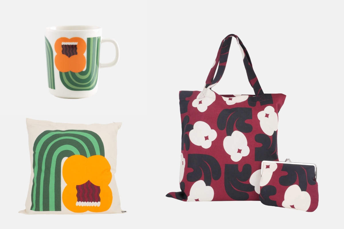 【Eija Vehviläinen】Utakka馬克杯 NT$1,190、50*50cm抱枕套(不含枕芯) NT$2,090、Vinkkeli托特包(大) NT$1,790、多用途口金包(中) NT$1,190。(圖片提供:Marimekko) 【Eija Vehviläinen】Utakka馬克杯 NT$1,190、50*50cm抱枕套(不含枕芯) NT$2,090、Vinkkeli托特包(大) NT$1,790、多用途口金包(中) NT$1,190。(圖片提供:Marimekko)