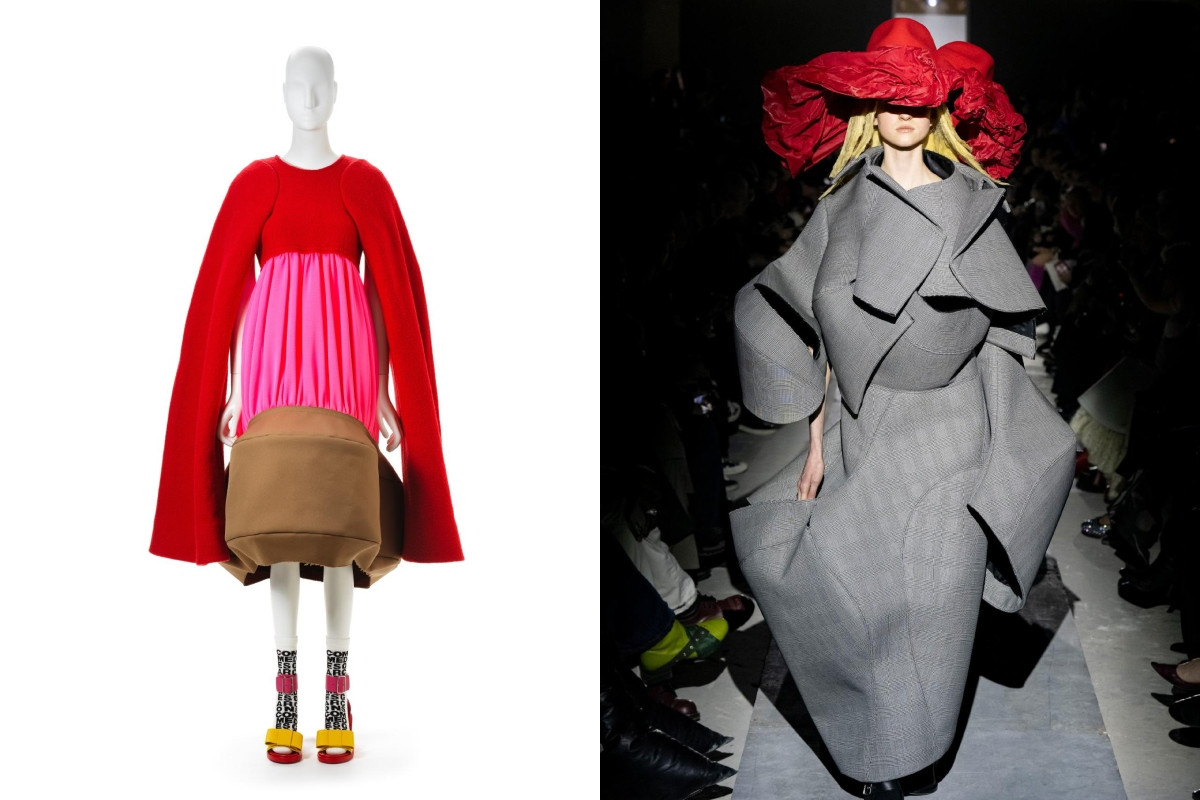 川久保玲Comme des Garçons經典作品。左為2020/21秋冬系列“Retro Future”;右為2025/26秋冬系列“Smaller is Stronger”。(圖片來源:NGV) 川久保玲Comme des Garçons經典作品。左為2020/21秋冬系列“Retro Future”;右為2025/26秋冬系列“Smaller is Stronger”。(圖片來源:NGV)