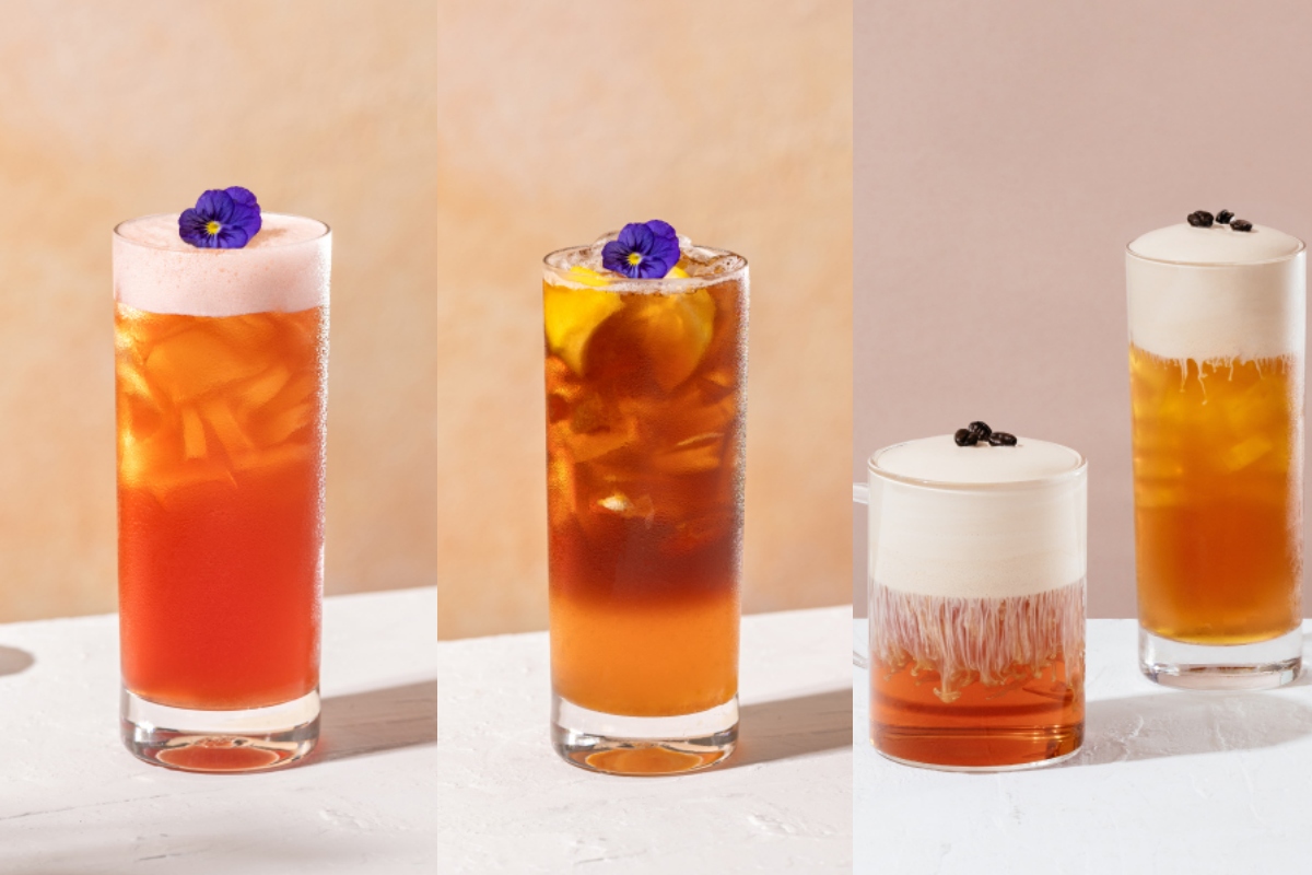 杉林之戀(左)、茉莉蜜蜜(中)、熟香烏龍茶那提(右)。(飲品圖片僅供參考,香草花材隨季節更動,實際以門市供應為準)(圖片提供:星巴克) 杉林之戀(左)、茉莉蜜蜜(中)、熟香烏龍茶那提(右)。(飲品圖片僅供參考,香草花材隨季節更動,實際以門市供應為準)(圖片提供:星巴克)