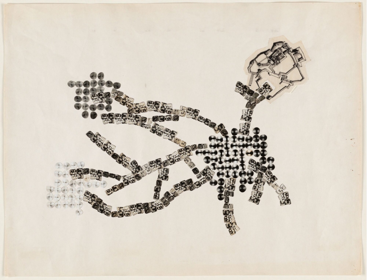 黑川紀章,《螺旋都市計畫》,日本東京(規劃圖),1961 年。紐約現代藝術博物館典藏,建築師捐贈。© 2025 Kisho Kurokawa 黑川紀章,《螺旋都市計畫》,日本東京(規劃圖),1961 年。紐約現代藝術博物館典藏,建築師捐贈。© 2025 Kisho Kurokawa