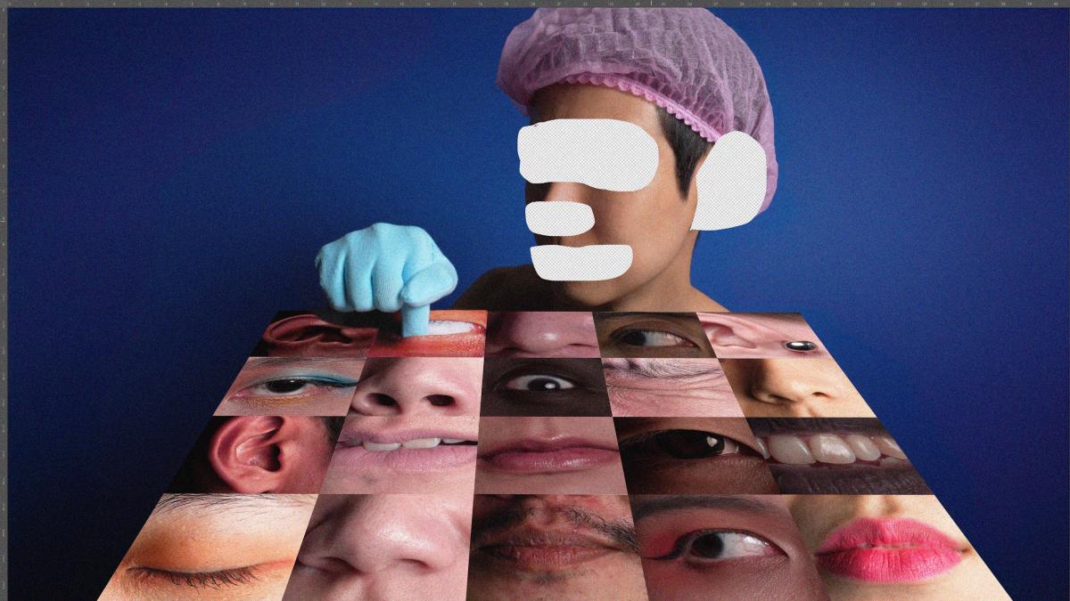 寧文作品〈五官盲盒測試員 Facial Feature Blind Box Tester〉,2024。(圖⽚提供:Courtesy of the Artist, YIRI ARTS) 寧文作品〈五官盲盒測試員 Facial Feature Blind Box Tester〉,2024。(圖⽚提供:Courtesy of the Artist, YIRI ARTS)