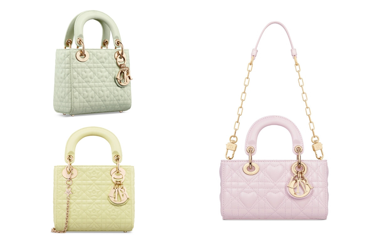 Dior Lucky膠囊系列四葉幸運草壓紋Lady Dior(左上)、星星壓紋Lady Dior(左下)手提包;Lady D-Joy肩背包(右)。(圖片提供:Dior) Dior Lucky膠囊系列四葉幸運草壓紋Lady Dior(左上)、星星壓紋Lady Dior(左下)手提包;Lady D-Joy肩背包(右)。(圖片提供:Dior)
