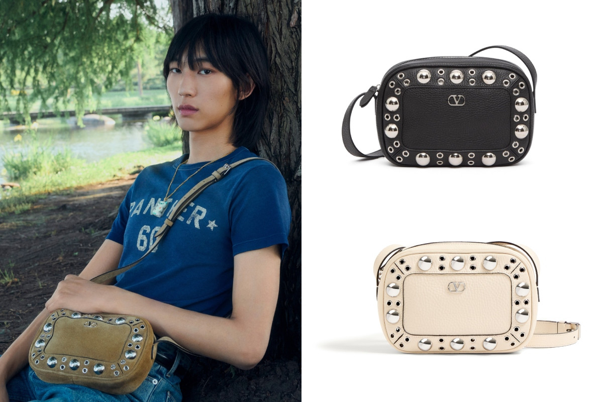 Valentino Garavani Nellcôte斜挎包麂皮款(左);小牛皮款(右)。(圖片提供:Valentino) Valentino Garavani Nellcôte斜挎包麂皮款(左);小牛皮款(右)。(圖片提供:Valentino)