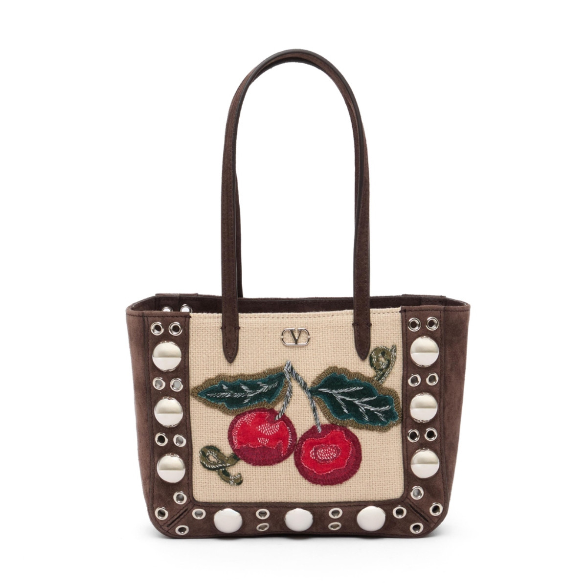 Valentino Garavani Nellcôte Cherryfic迷你托特包。(圖片提供:Valentino) Valentino Garavani Nellcôte Cherryfic迷你托特包。(圖片提供:Valentino)