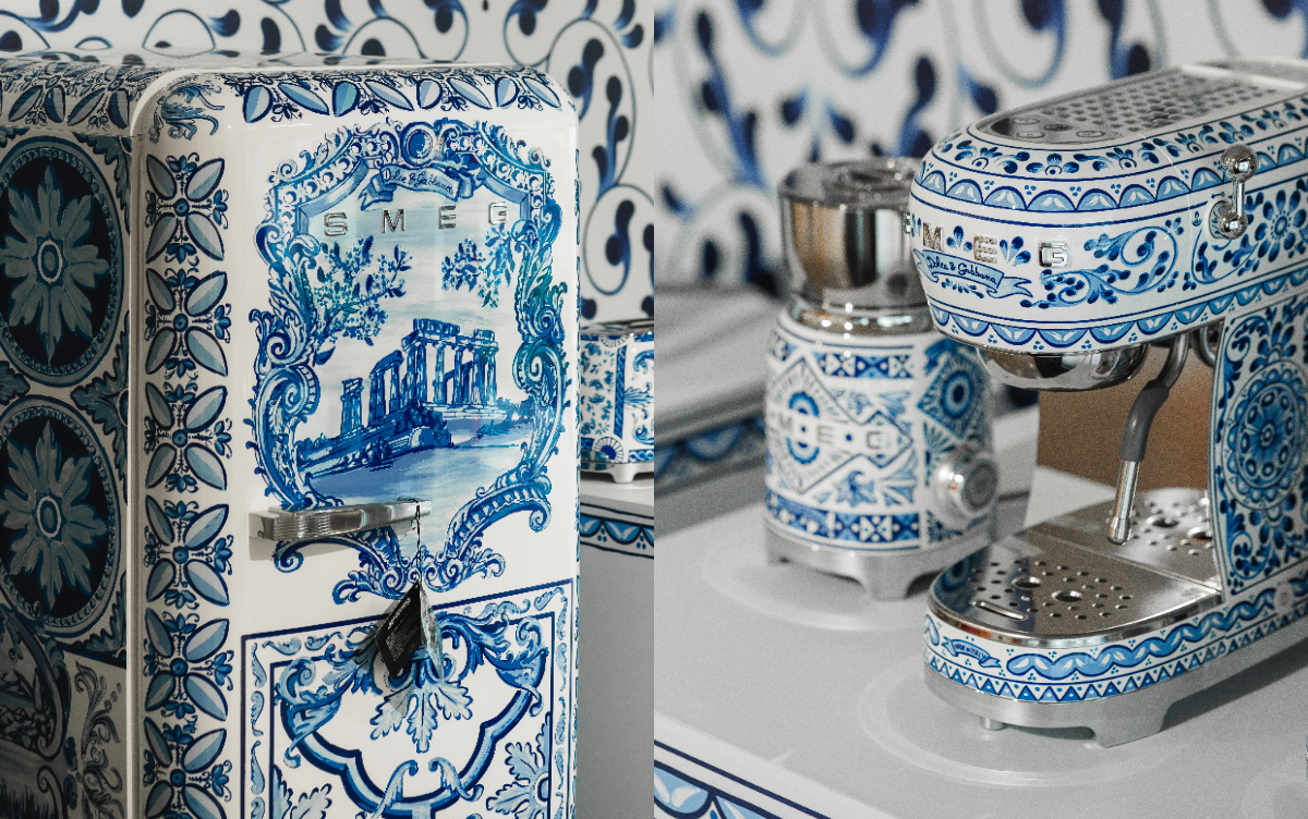 Smeg攜手Dolce & Gabbana推「藍色地中海」絕美家電！職人手繪花磚圖樣，冰箱、咖啡機自成風景