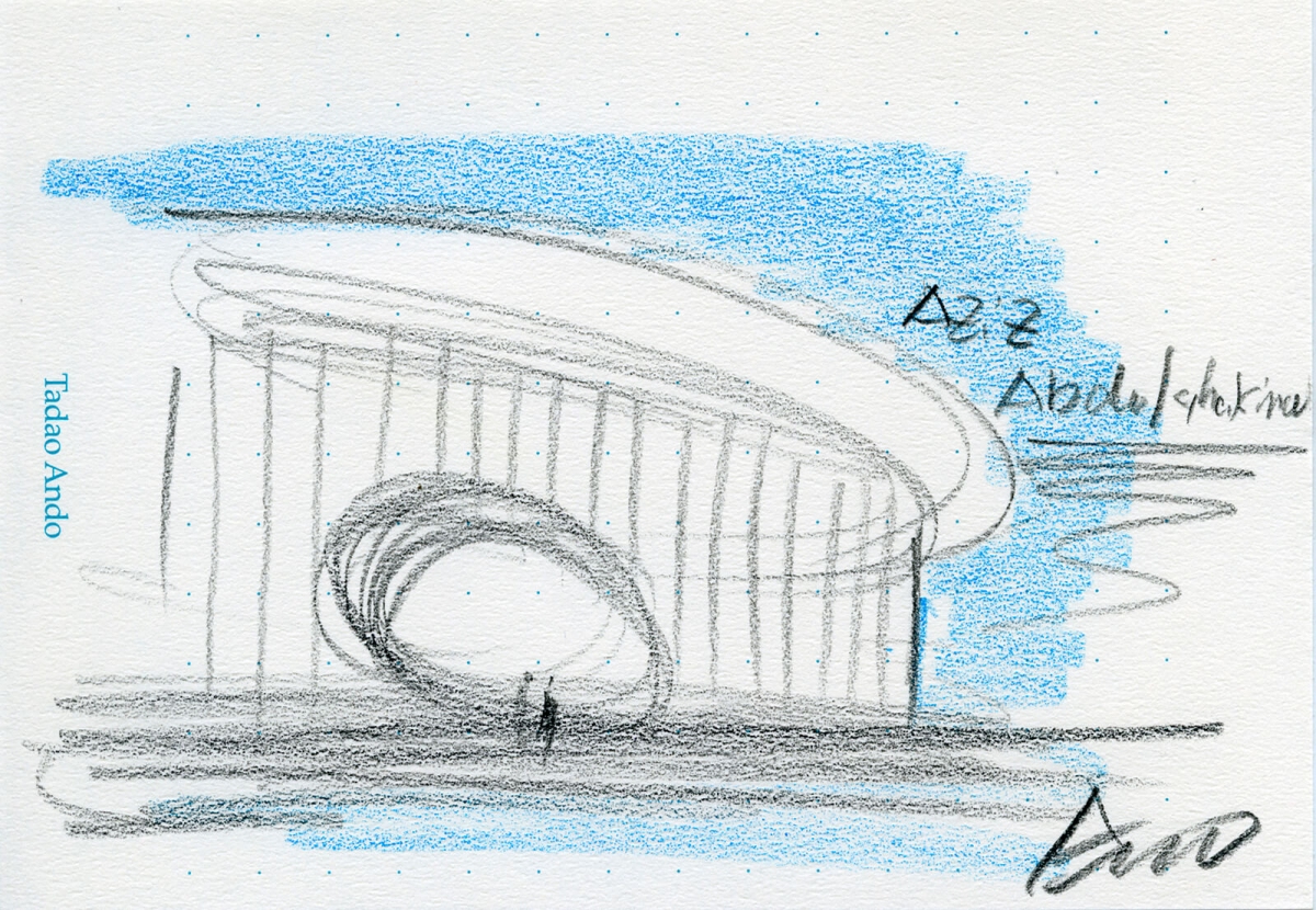 安藤忠雄建築手稿(圖片來源:Tadao Ando Architect & Associates) 安藤忠雄建築手稿(圖片來源:Tadao Ando Architect & Associates)