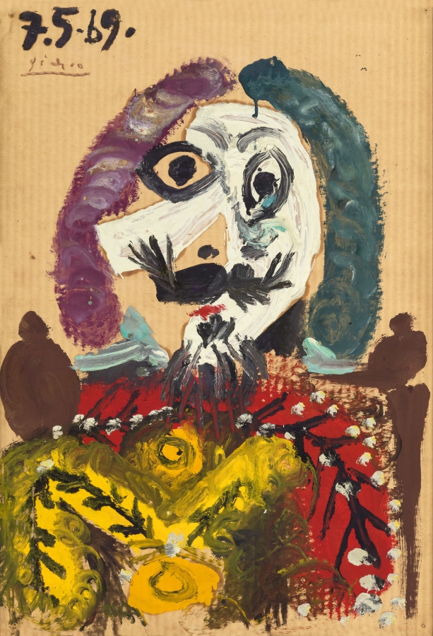 巴布羅・畢卡索,〈男子半身像〉,1969年作|油畫紙板,72.4 x 49.8公分|估價:15,500,000 - 25,000,000港元。(圖片提供:Sotheby's) 巴布羅・畢卡索,〈男子半身像〉,1969年作|油畫紙板,72.4 x 49.8公分|估價:15,500,000 - 25,000,000港元。(圖片提供:Sotheby's)
