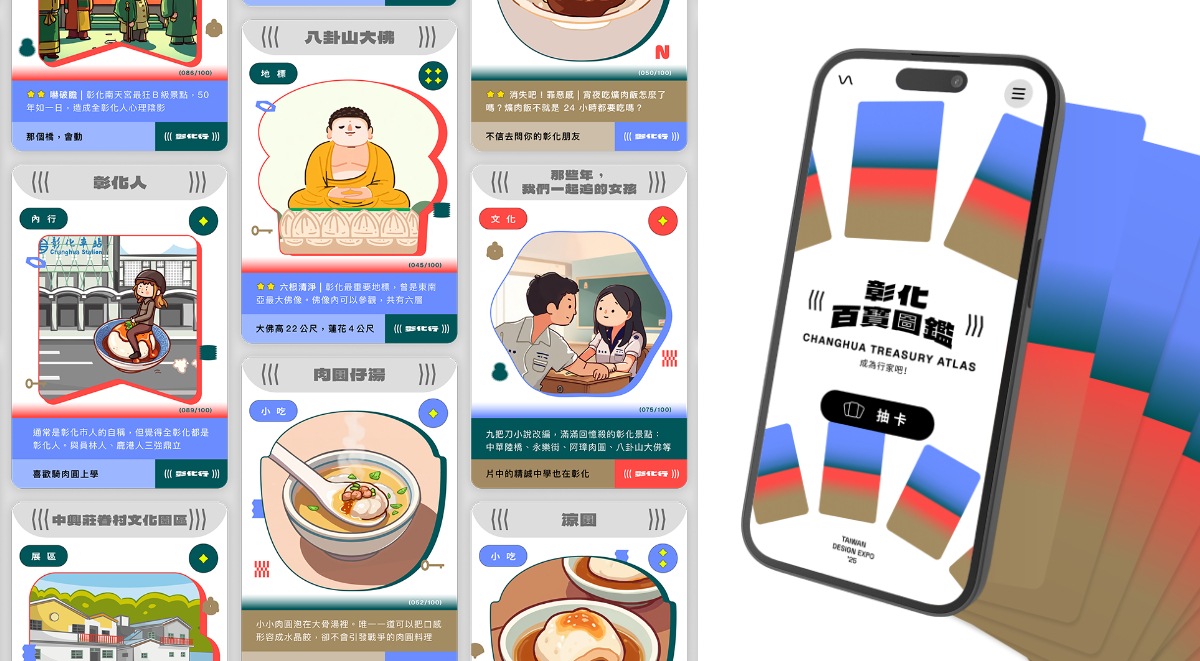 2025台灣設計展「彰化百寶圖鑑」線上遊戲開跑!蒐集100張特色卡牌,解鎖在地小吃、節慶與都市傳說