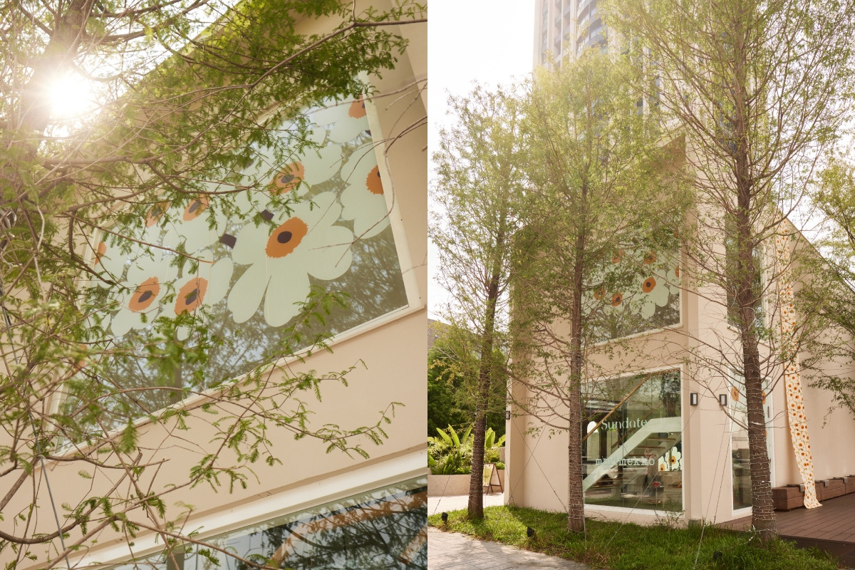 Sundate café設計上較普通灰階建築多一分暖意,周圍草木為其更添綠意。(圖片提供:Marimekko) Sundate café設計上較普通灰階建築多一分暖意,周圍草木為其更添綠意。(圖片提供:Marimekko)