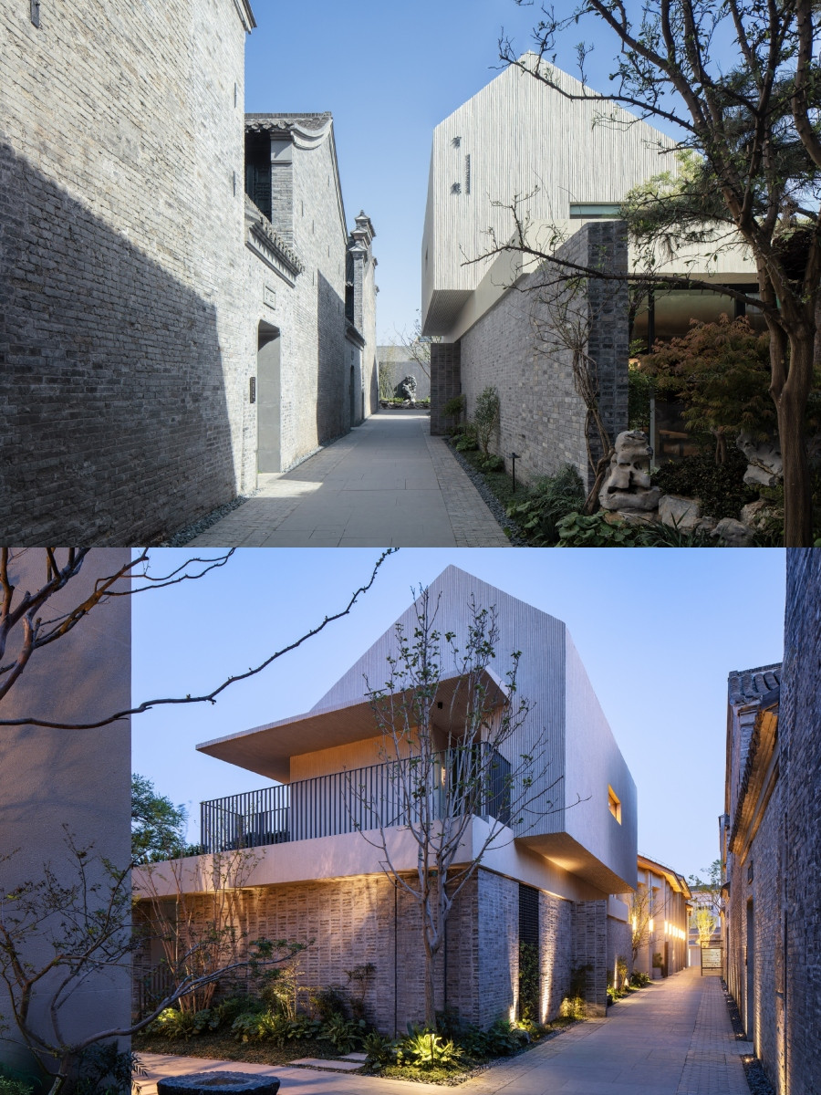 酒店街區內對應不同功能的數棟建築毗鄰,自成一座新式園林。(圖片提供:B.L.U.E. Architecture Studio/攝影:夏至) 酒店街區內對應不同功能的數棟建築毗鄰,自成一座新式園林。(圖片提供:B.L.U.E. Architecture Studio/攝影:夏至)