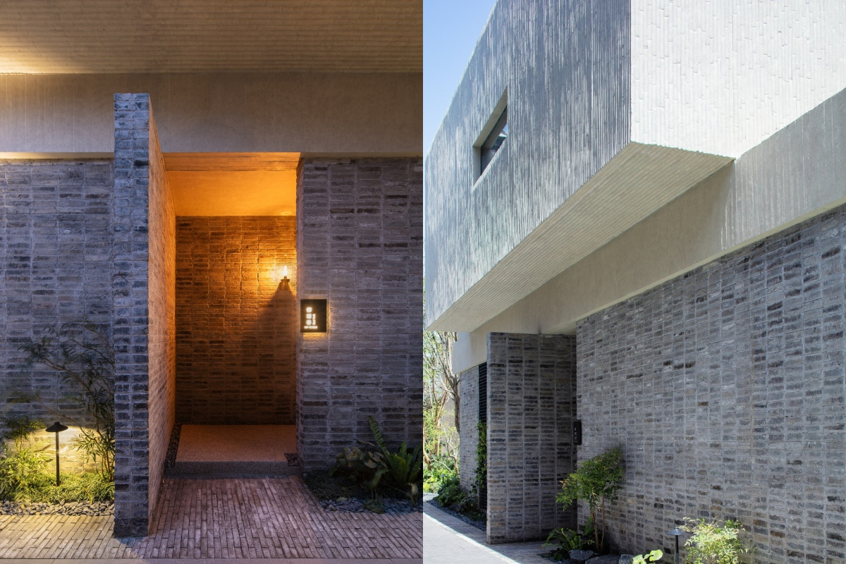 牆體藉通縫拼磚方式與歷史展開對話。(圖片提供:B.L.U.E. Architecture Studio/攝影:夏至) 牆體藉通縫拼磚方式與歷史展開對話。(圖片提供:B.L.U.E. Architecture Studio/攝影:夏至)