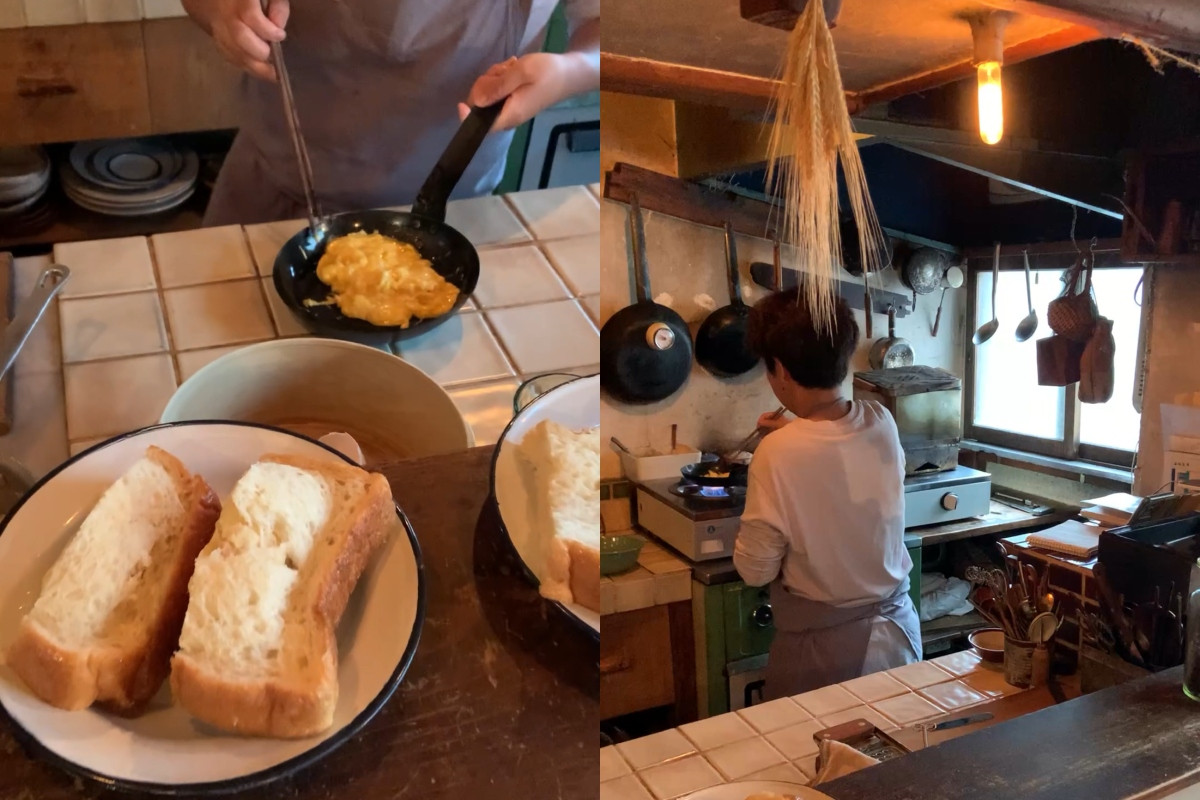 開放式廚房可見料理過程,「難道是霍爾在煎蛋?!」的奇想油然而生。(圖片提供:Ning Chi) 開放式廚房可見料理過程,「難道是霍爾在煎蛋?!」的奇想油然而生。(圖片提供:Ning Chi)