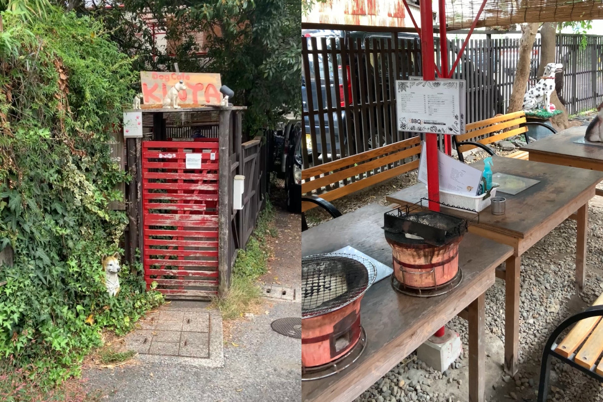 除大片綠色外,就屬紅色柵欄式大門最具辨識度,烤肉區(圖右)、露天平台等欄杆亦點綴式使用紅色。(圖片提供:Ning Chi) 除大片綠色外,就屬紅色柵欄式大門最具辨識度,烤肉區(圖右)、露天平台等欄杆亦點綴式使用紅色。(圖片提供:Ning Chi)