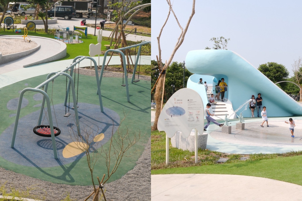 鞦韆及戲水區。(圖片提供:台灣設計研究院) 鞦韆及戲水區。(圖片提供:台灣設計研究院)