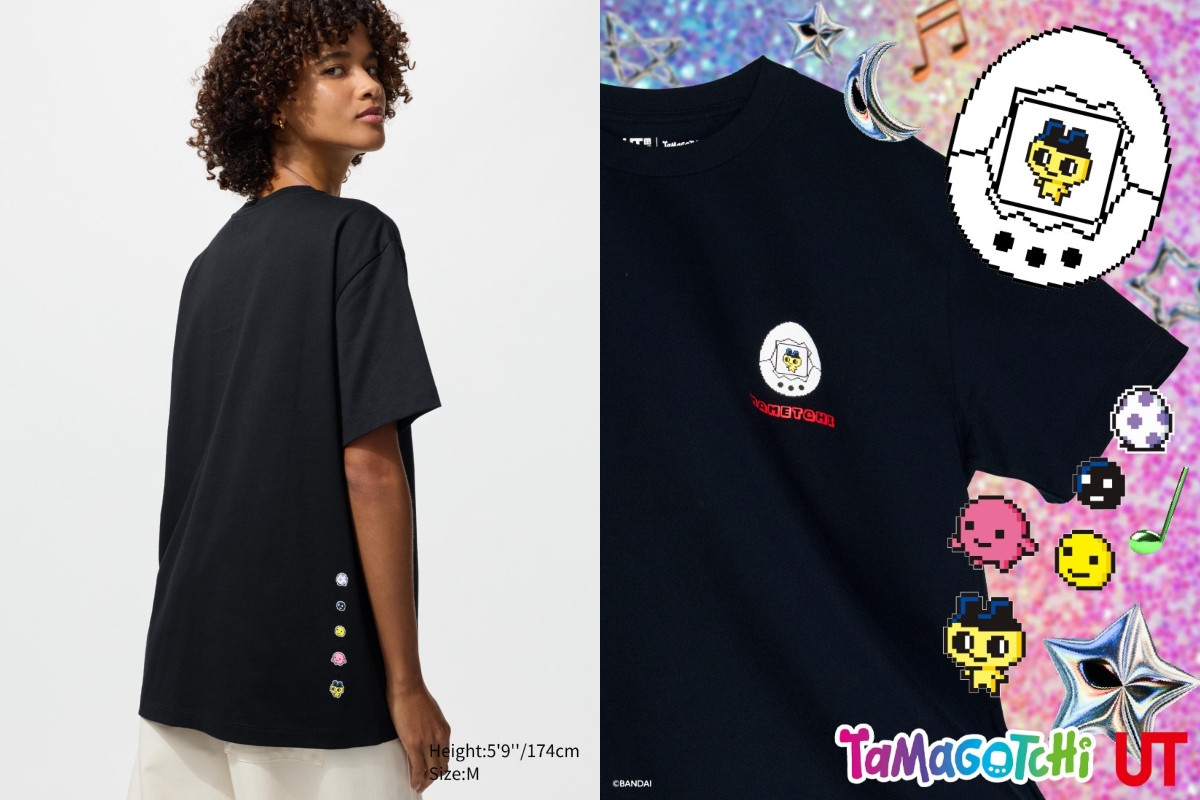 Tamagotchi UT印花T恤/黑色，售價 NT$490。（圖片來源：Uniqlo）