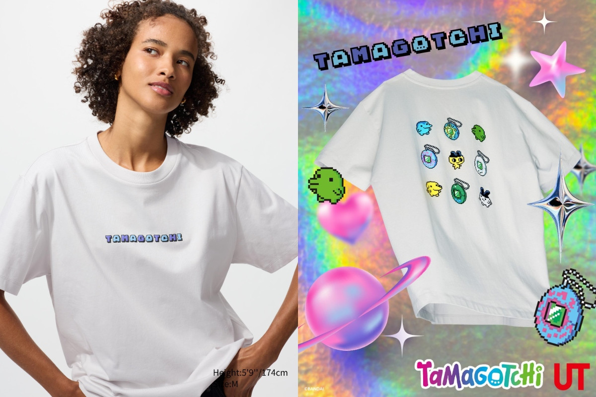 Tamagotchi UT印花T恤/淺灰色，售價 NT$490。（圖片來源：Uniqlo）
