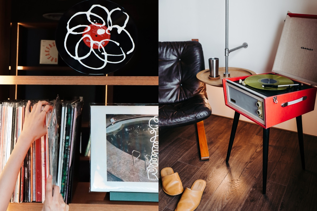 U.I.J本身以大量黑膠館藏、配有黑膠唱片機的客房等音樂相關住宿體驗為特色。（圖片提供：U.I.J Hotel & Hostel）