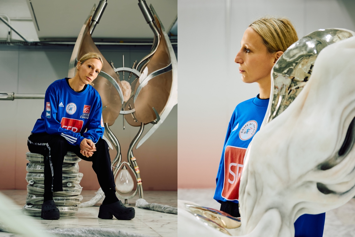 Ivana Bašić與作品〈氣動激情〉。（攝影：林科呈；攝影助理：李易蓁）