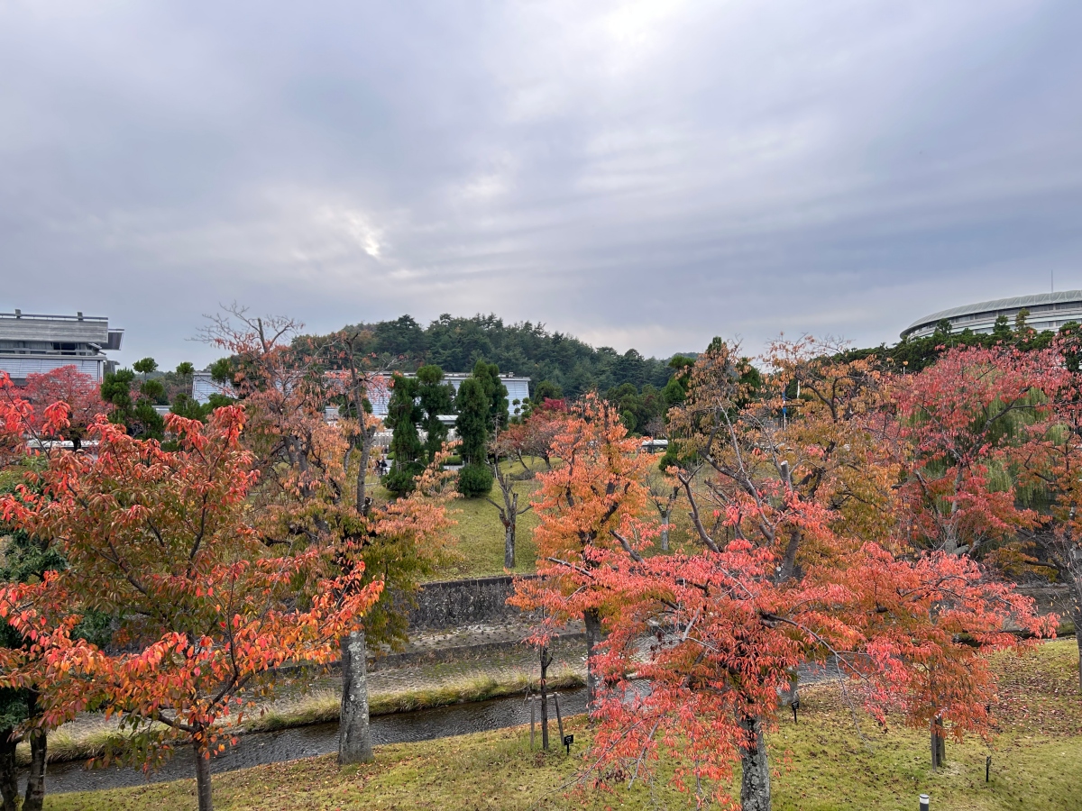 從國立京都國際會館2樓戶外眺望的景緻。（攝影：張以潔）