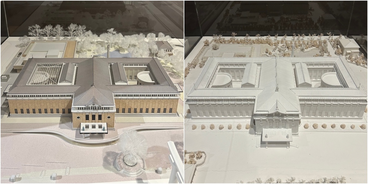 改造後（左）、前（右）的建築模型。（攝影：張以潔）