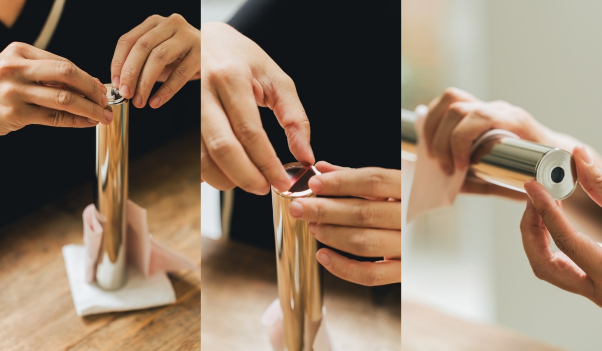 透鏡萬花筒的組裝步驟。（攝影：吳哲夫）